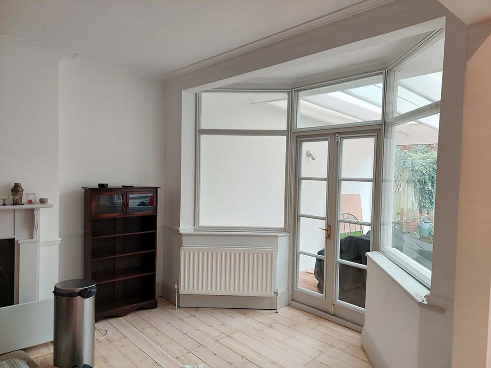 secondary glazing ground floor bay window and kitchen door area